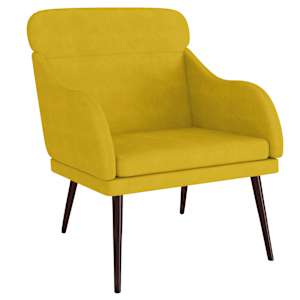 vidaXL tugitool, kollane, 63 x 76 x 80 cm, samet