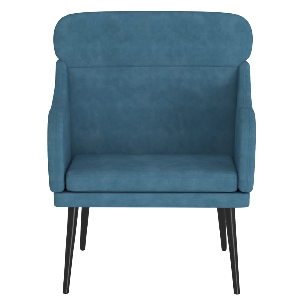 vidaXL Fauteuil 63x76x80 cm fluweel blauw afbeelding