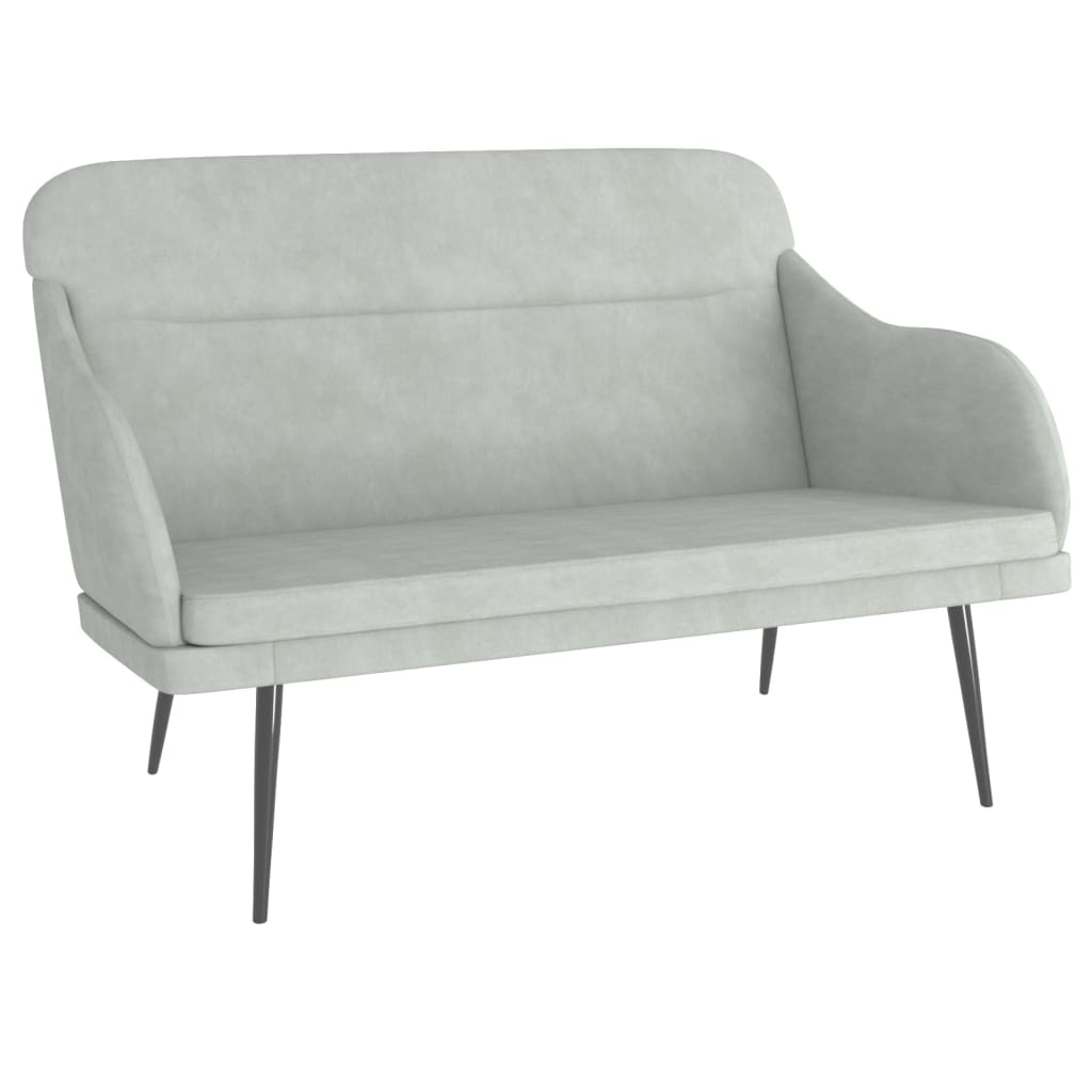 Image of vidaXL Bench Light Grey 110x76x80 cm Velvet