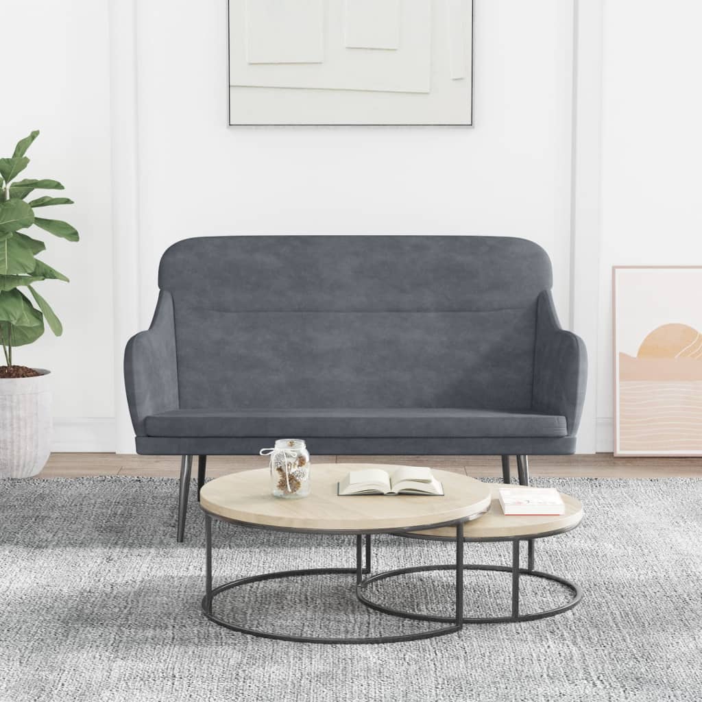 vida XL Sitzbank Dunkelgrau 110x 76x 80 cm Samt