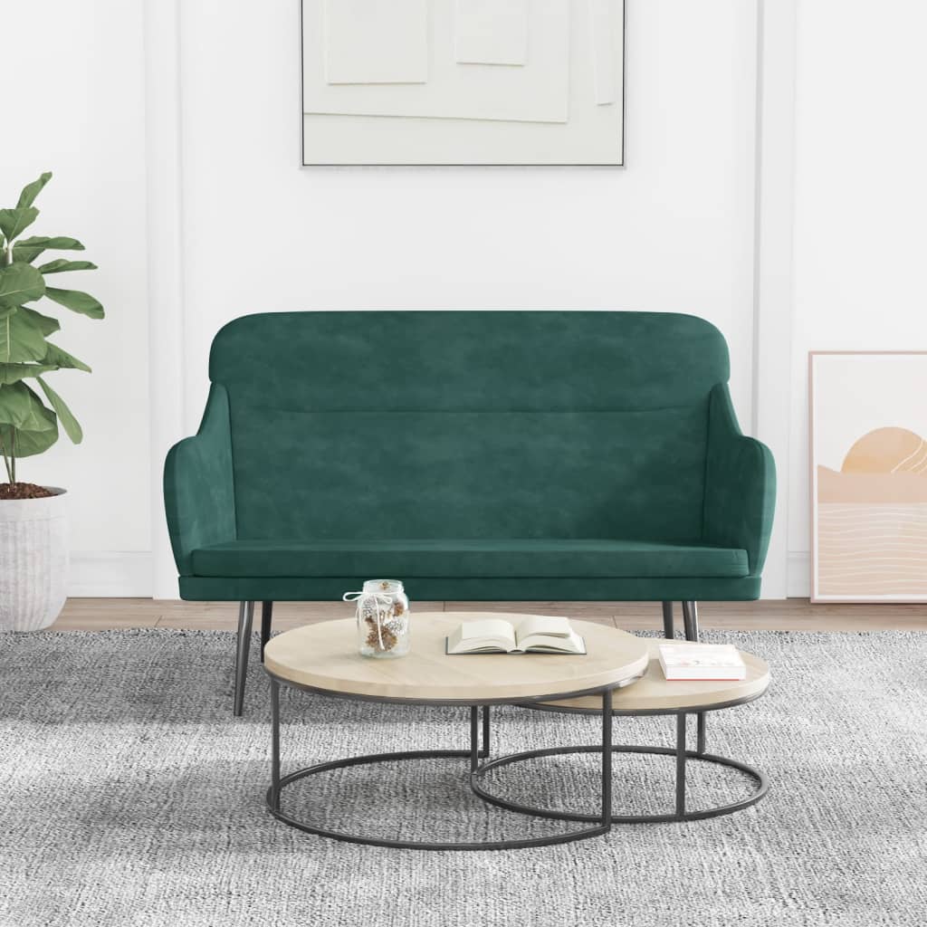 vida XL Sitzbank Dunkelgrün 110x 76x 80 cm Samt