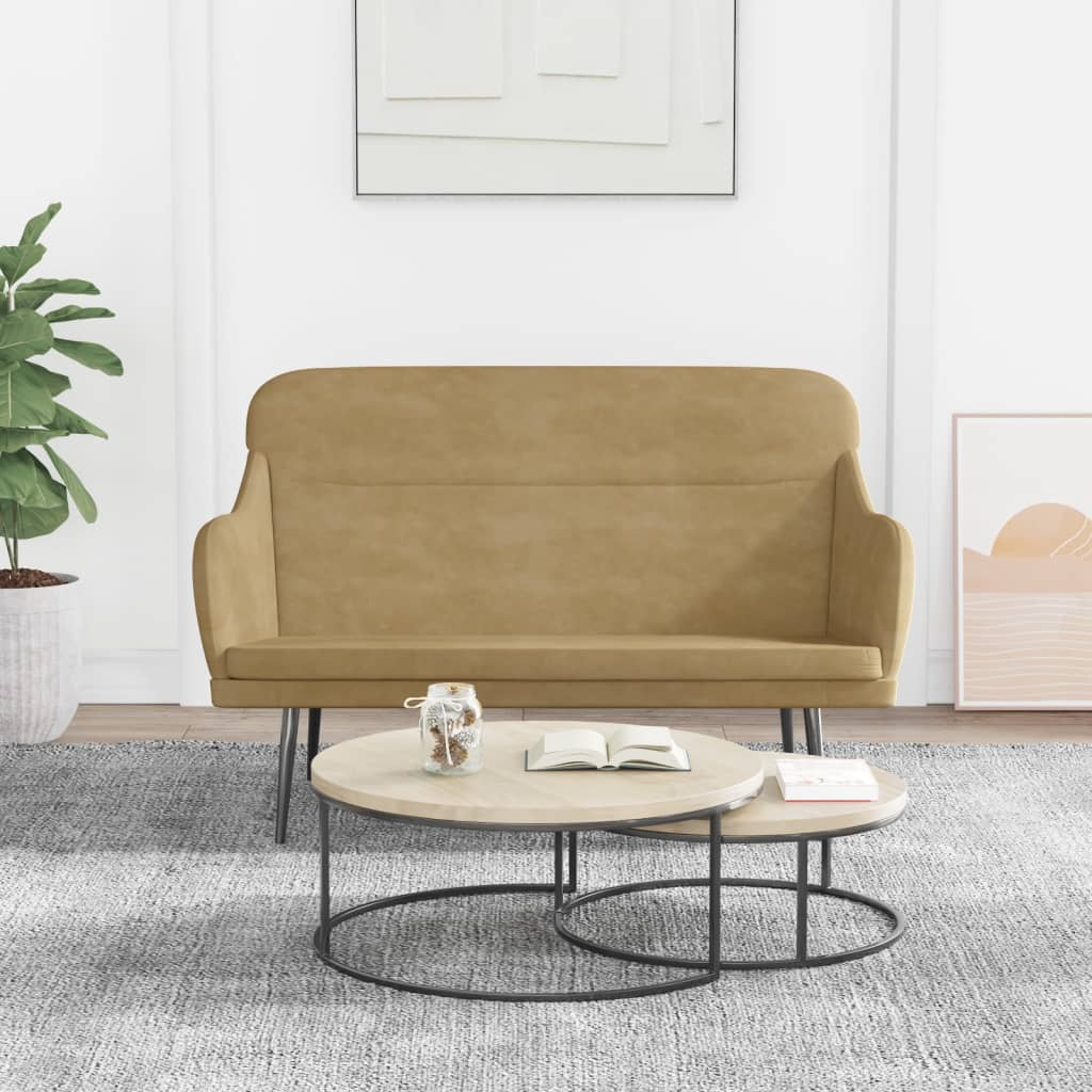 vida XL Sitzbank Braun 110x 76x 80 cm Samt