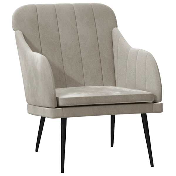 vidaXL tugitool, helehall, 63 x 76 x 80 cm, samet