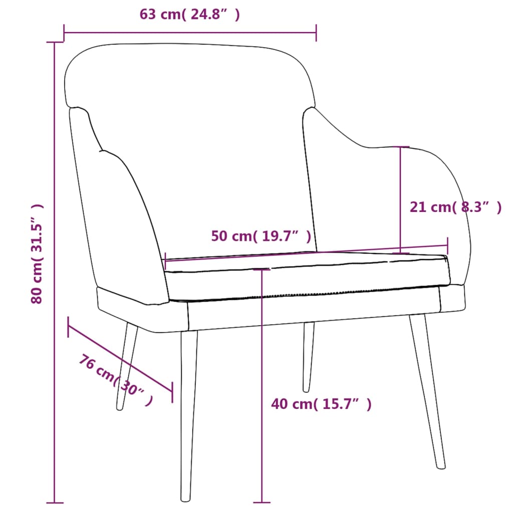 vidaXL Accent Chair with Arms Sofa Side Chair for Living Room Bedroom Velvet