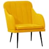 vidaXL tugitool, kollane, 63 x 76 x 80 cm, samet