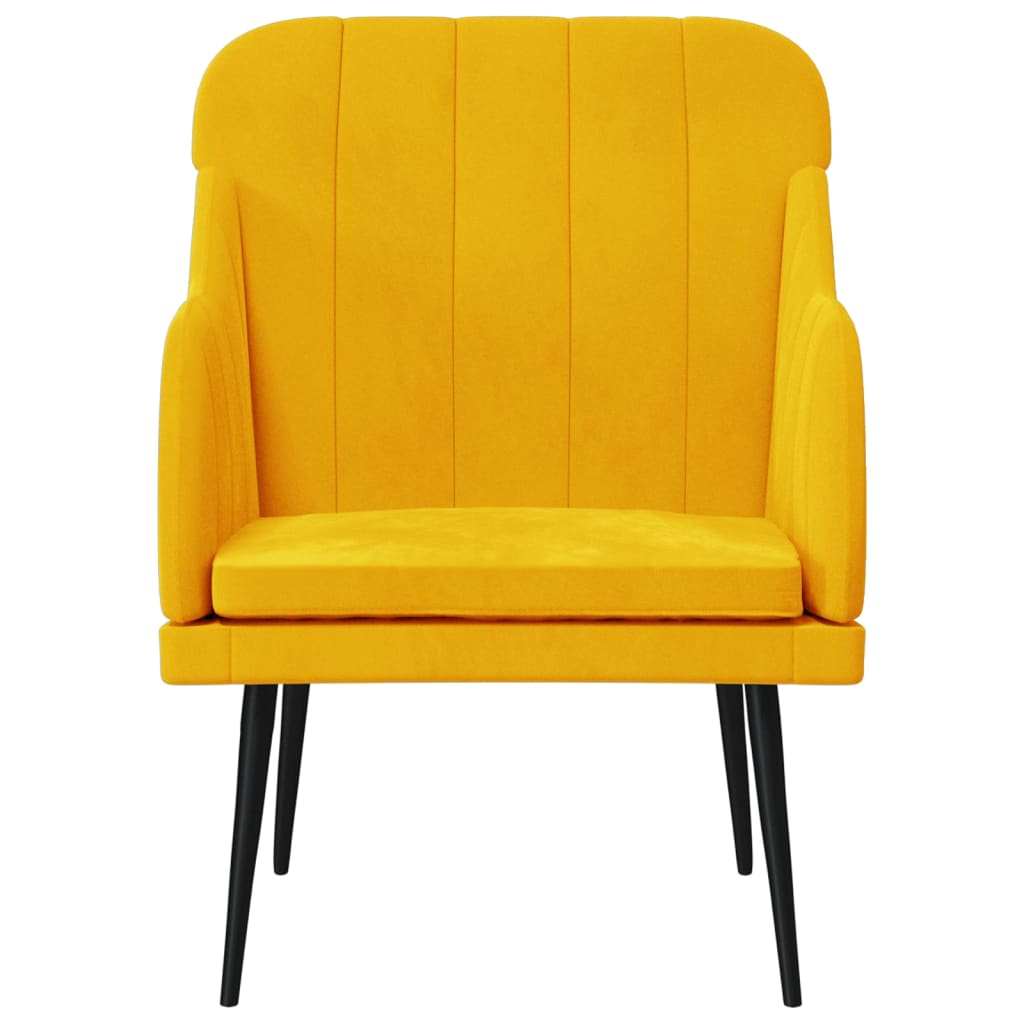 vidaXL sárga bársonyfotel 63 x 76 x 80 cm