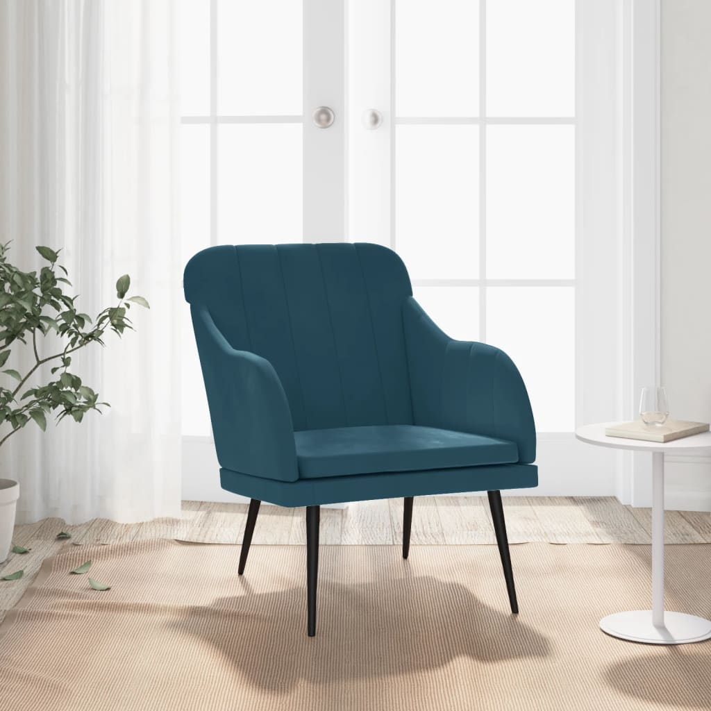 vida XL Sessel Blau 63x 76x 80 cm Samt
