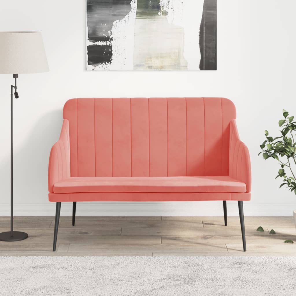 Banc Rose 110x76x80 cm Velours