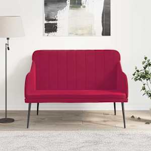 Lavice vínová 110 x 76 x 80 cm samet - obrázek 1