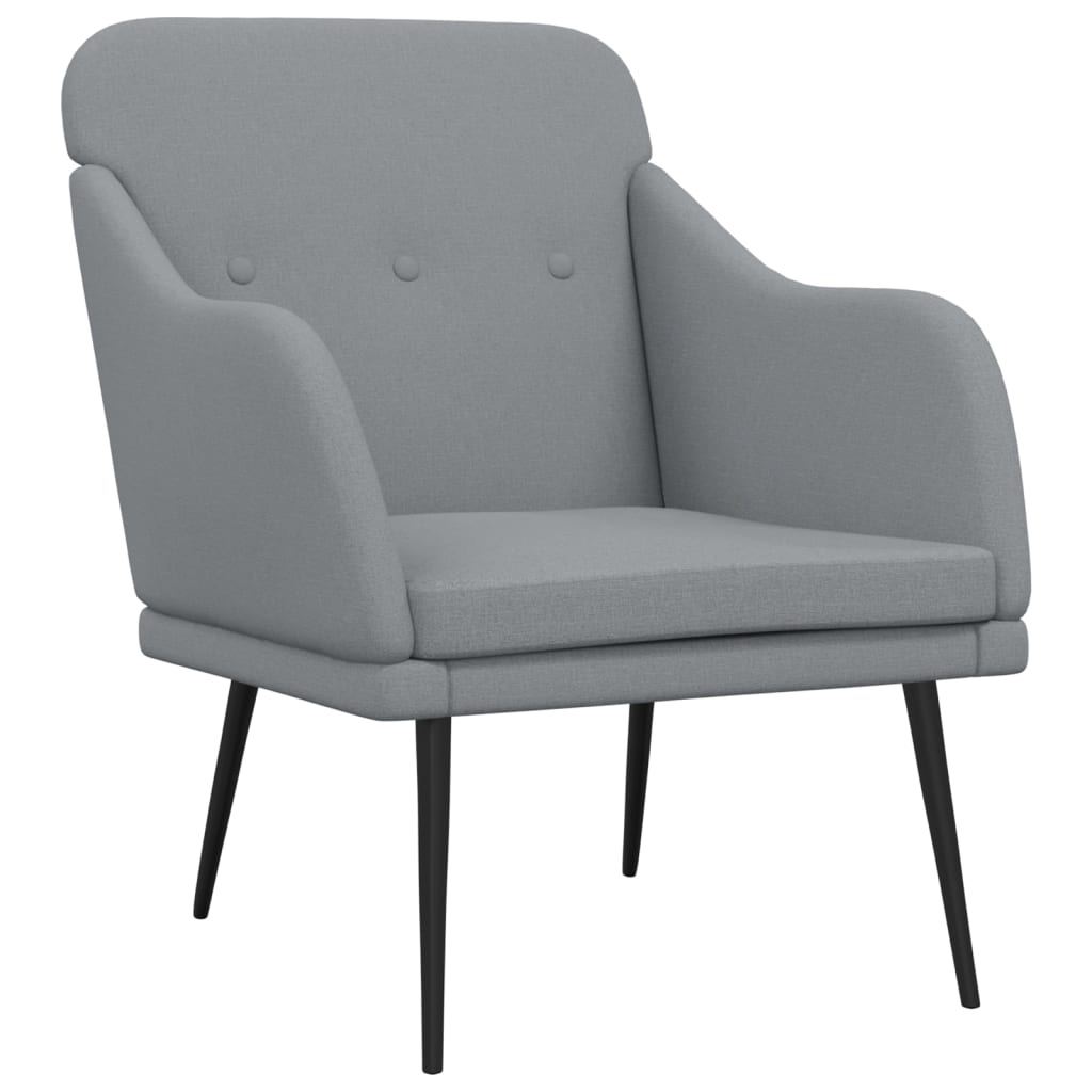 vidaXL Křeslo světle šedé 63 x 76 x 80 cm textil
