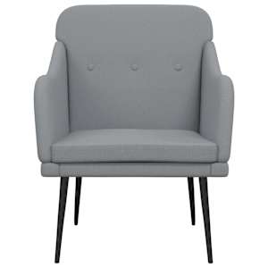 Křeslo světle šedé 63 x 76 x 80 cm textil - obrázek 3