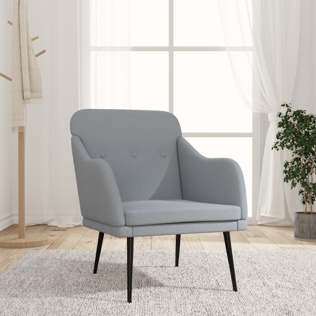 vida XL Sessel Hellgrau 63x 76x 80 cm Stoff
