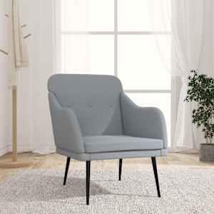 Křeslo světle šedé 63 x 76 x 80 cm textil - obrázek 1