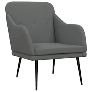 Křeslo tmavě šedé 63 x 76 x 80 cm textil - obrázek 2