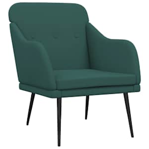 Křeslo tmavě zelené 63 x 76 x 80 cm textil - obrázek 2