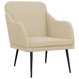 Křeslo krémové 63 x 76 x 80 cm textil - obrázek 2