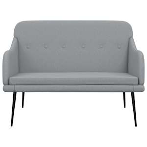 Lavice světle šedá 110 x 76 x 80 cm textil - obrázek 3