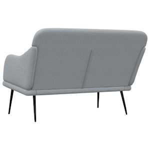 Lavice světle šedá 110 x 76 x 80 cm textil - obrázek 4