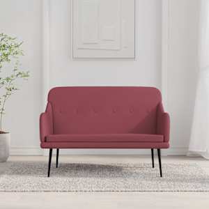 Lavice vínová 110 x 76 x 80 cm textil - obrázek 1