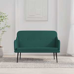 Lavice tmavě zelená 110 x 76 x 80 cm textil - obrázek 1