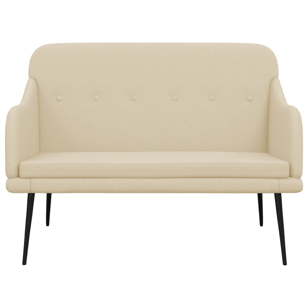 vidaXL - Bankje - 110x76x80 - cm - stof - crèmekleurig