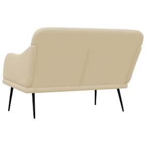 Lavice krémová 110 x 76 x 80 cm textil - obrázek 4