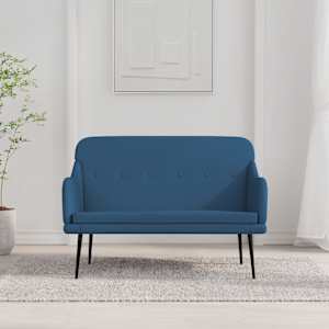 Lavice modrá 110 x 76 x 80 cm textil - obrázek 1