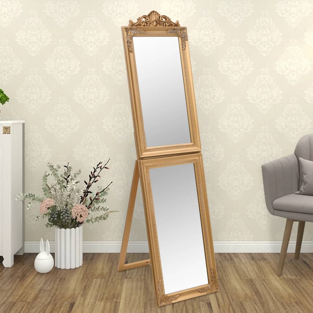 Free standing deals gold mirror