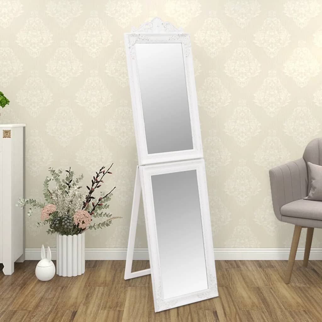 vidaXL Miroir sur pied Blanc 45x180 cm