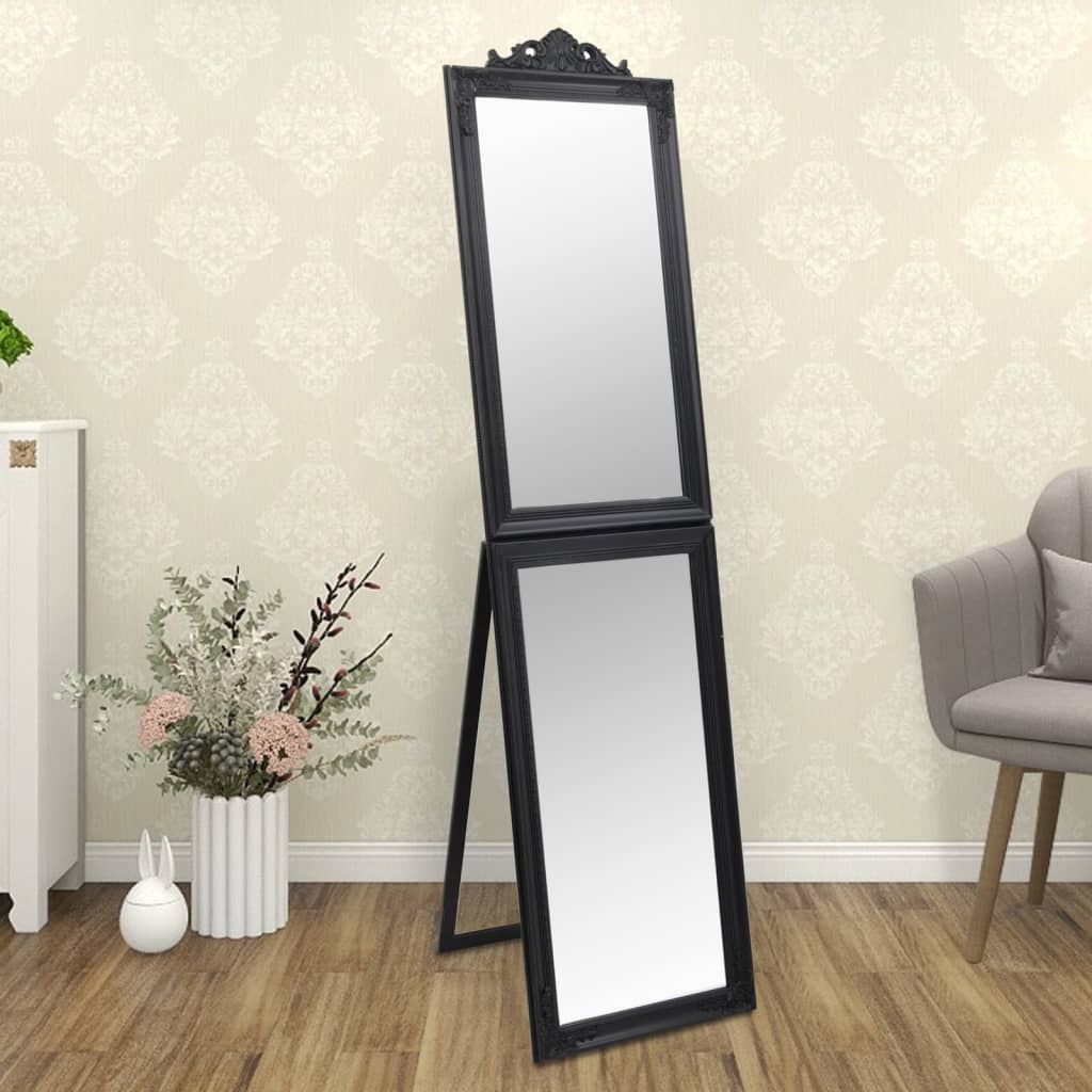 vidaXL Miroir sur pied Noir 45x180 cm