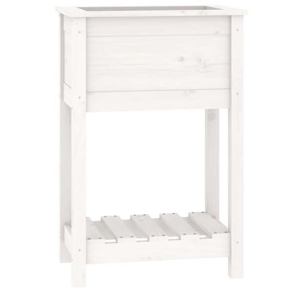 vidaXL riiuliga taimekast, valge, 54 x 34,5 x 81 cm, m&auml;nnipuit