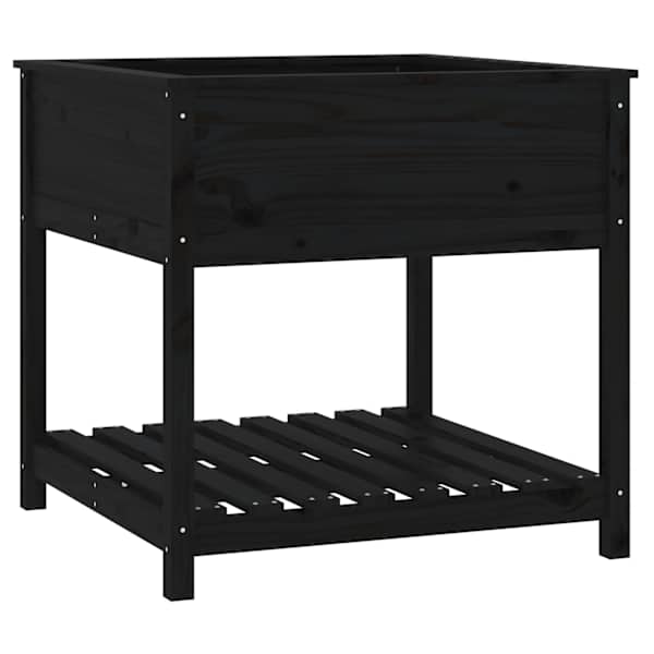 vidaXL riiuliga taimekast, must, 82,5x82,5x81 cm, m&auml;nnipuit