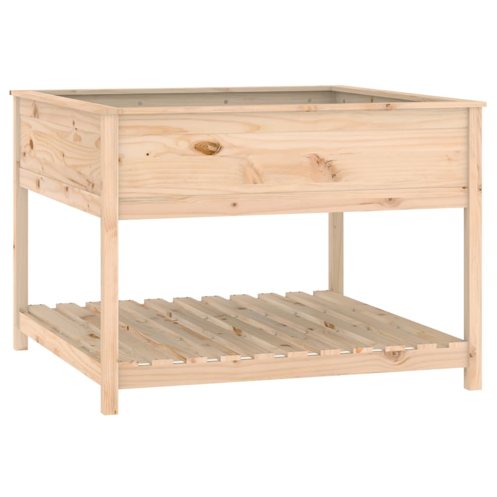 vidaXL Kvetináč s policou 111,5x111,5x81 cm masívna borovica