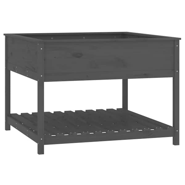 vidaXL riiuliga taimekast, hall, 111,5x111,5x81 cm, m&auml;nnipuit
