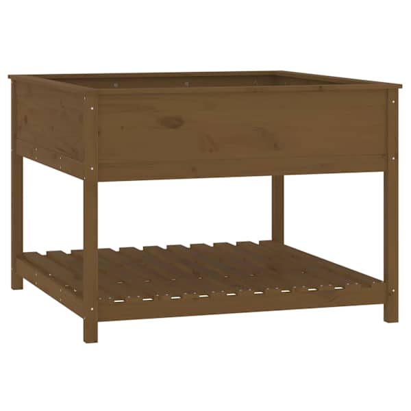 vidaXL riiuliga taimekast, meepruun, 111,5x111,5x81 cm, m&auml;nnipuit