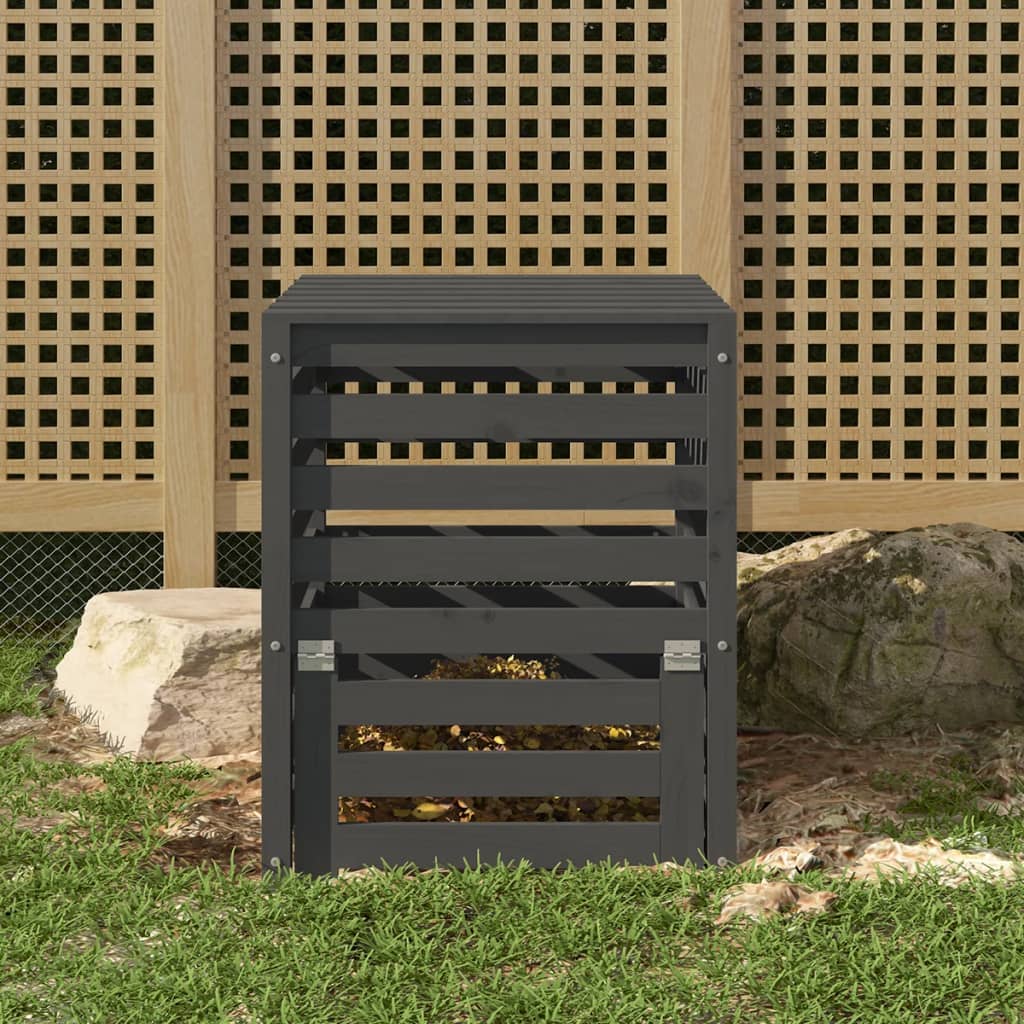 Komposter Grau 63,5×63,5×77,5 cm Massivholz Kiefer kaufen