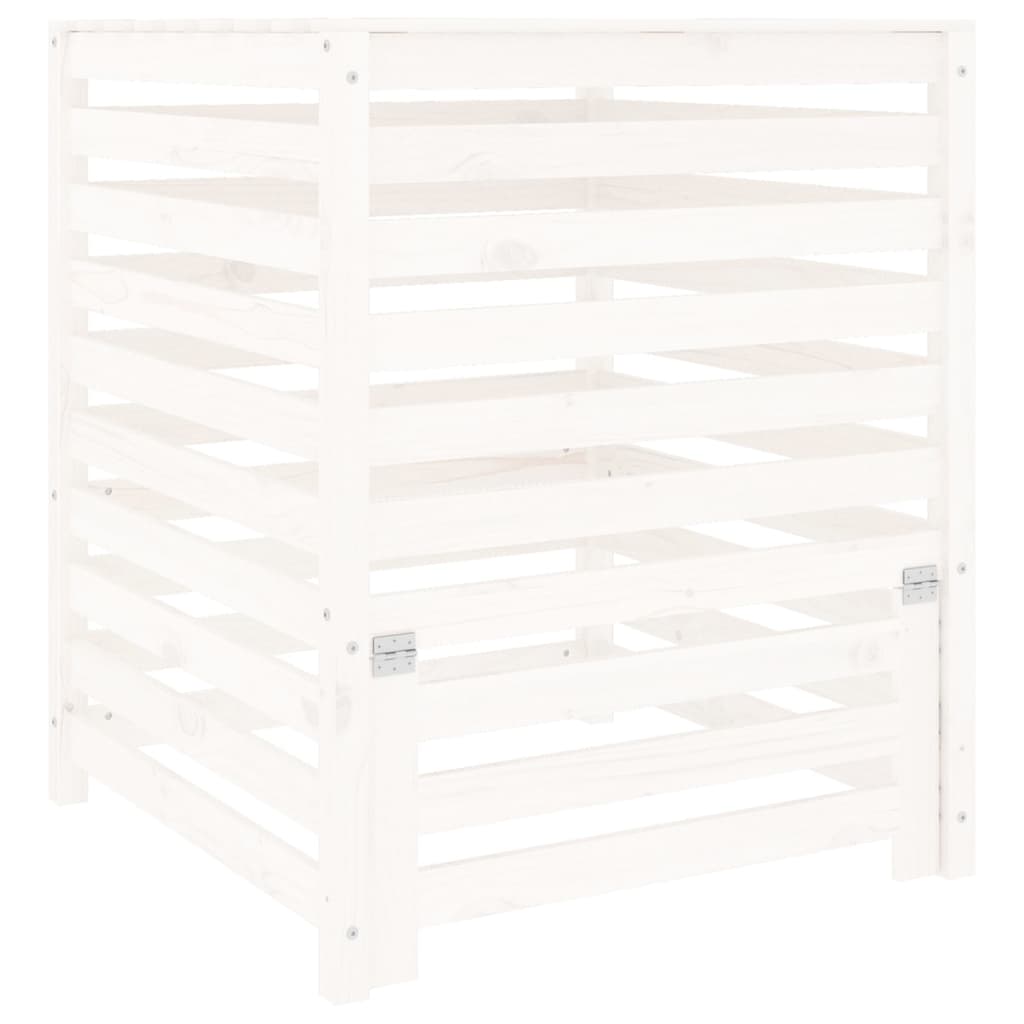 vidaXL Kompostér bílý 82,5 x 82,5 x 99,5 cm masivní borové dřevo