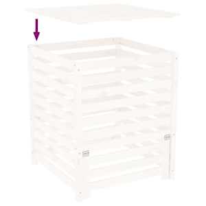 Kompostér bílý 82,5 x 82,5 x 99,5 cm masivní borové dřevo - obrázek 8