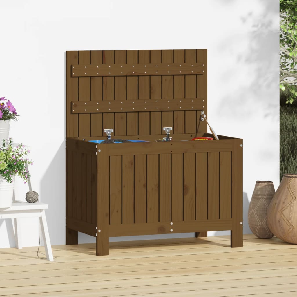 vida XL Gartentruhe Honigbraun 76x 42,5x 54 cm Massivholz Kiefer