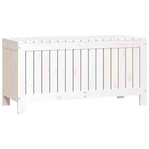Zahradní úložný box bílý 108 x 42,5 x 54 cm masivní borovice - obrázek 5