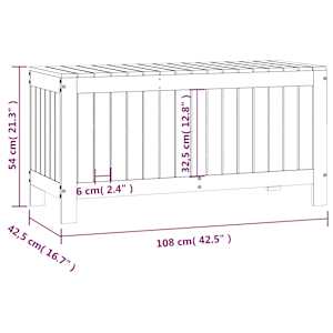Zahradní úložný box šedý 108 x 42,5 x 54 cm masivní borovice - obrázek 10