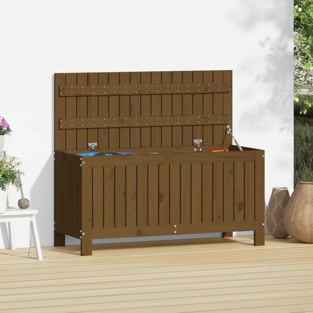 vida XL Gartentruhe Honigbraun 108x 42,5x 54 cm Massivholz Kiefer