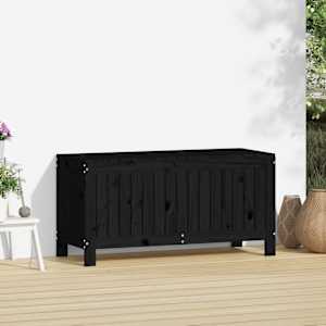 Zahradní úložný box černý 108 x 42,5 x 54 cm masivní borovice - obrázek 3