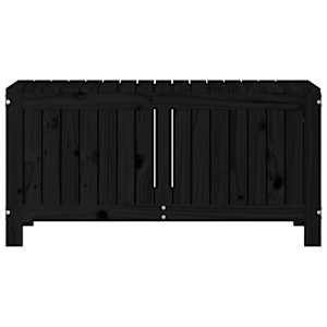 Zahradní úložný box černý 108 x 42,5 x 54 cm masivní borovice - obrázek 6