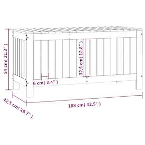 Zahradní úložný box černý 108 x 42,5 x 54 cm masivní borovice - obrázek 10