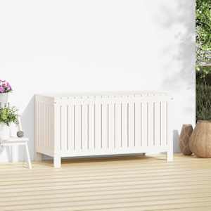 Zahradní úložný box bílý 115 x 49 x 60 cm masivní borové dřevo - obrázek 3