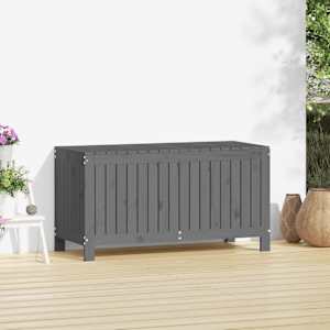 Zahradní úložný box šedý 115 x 49 x 60 cm masivní borové dřevo - obrázek 3