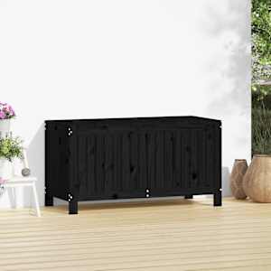 Zahradní úložný box černý 115 x 49 x 60 cm masivní borové dřevo - obrázek 3