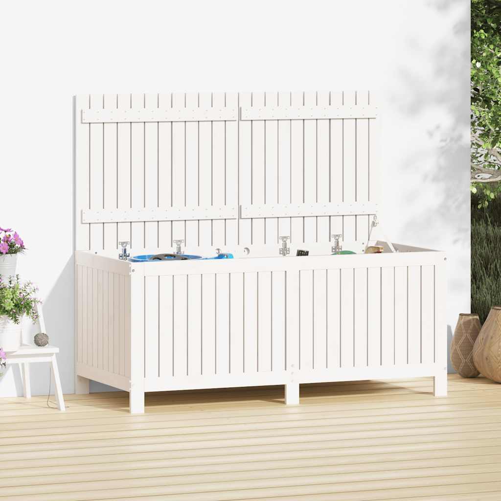 vidaXL Säilytyslaatikko valkoinen 147x68x64 cm täysi mänty
