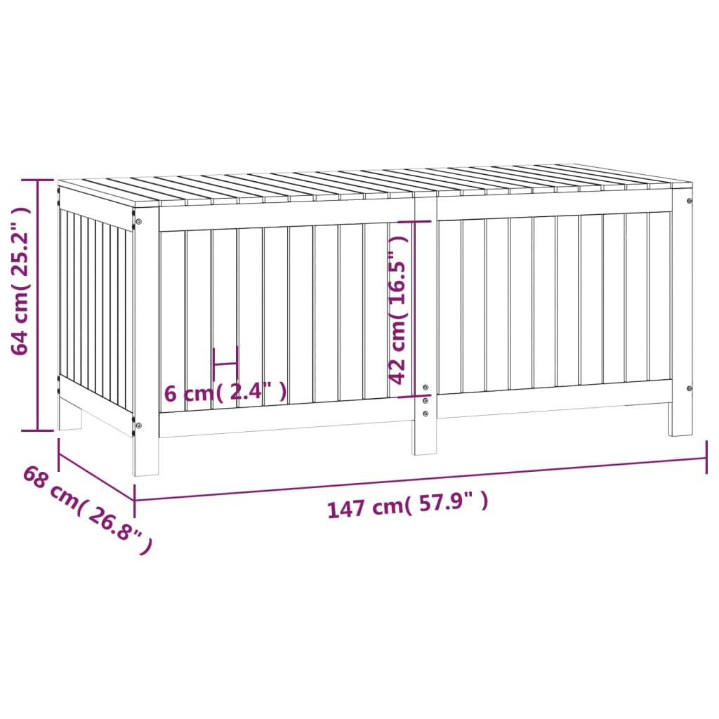 Cutie depozitare gradina vidaXL, maro miere, 147x68x64 cm, lemn pin, 30.45 kg 2 8720845678098 g en hd 8